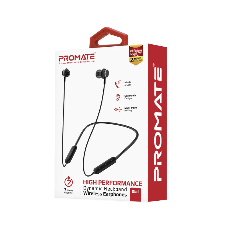 Promate Bali High Performance Dynamic Neckband Wireless Earphones Promate Bali High Performance Dynamic Neckband Wireless Earphones